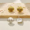 Pendientes de Botón Geométricos de Latón Minimalistas Europeos y Americanos, Estilo Simple de Nicho, Pendientes de Moda Versátiles de Tendencia, Lujo Ligero para el Trayecto