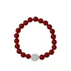 Pulseira de Cristal Natural, Ágata Vermelha Natural, Fantasma Floco de Neve, Joia Fashion e Versátil, Venda Direta do Fabricante