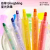 Set de marcadores brillantes y perfumados, marcadores de doble punta con forma de hacha, marcadores para diario de estudiante, bolígrafos para garabatear con brillantina