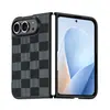 Adecuado para la Funda para Teléfono Plegable Duo de Apple, Funda Protectora Ultra-Delgada Anti-Caídas de Piel de Cordero con Patrón de Cuadros