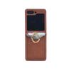 Adecuado para Samsung Zflip5 Estuche para teléfono móvil de color contrastante Estuche para teléfono móvil Motorola Estuche de cuero con tarjetero Huawei P50Pocket