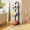 Rack de Armazenamento de Equipamentos Esportivos e de Fitness Rack de Armazenamento de Basquete Arte de Ferro para Casa Dobrável Artigo Esportivo Artefato de Armazenamento de Bolas