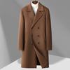 Abrigo de Lana Doble Cara Puro para Hombre de Otoño e Invierno, Largo, Doble Botonadura, Forro Interior Desmontable de Plumón de Ganso, Abrigo de Lana, Gabardina para Hombre