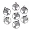 Acessórios para joias DIY liga de zinco redondo oco grande árvore pingente tag pulseira colar pingente acessórios