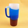 Vaso de Silicona Transfronterizo Gran Capacidad 950ml Vaso de Agua con Tapa de Pajita Asa Vaso para Exteriores Resistente a Caídas Vaso Portátil con Pajita