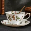Xícara de Café Requintada de Alta Qualidade, Xícara de Chá da Tarde com Flores, Sensação de Luxo, Alto Valor Estético, Luxo Discreto, Caixa de Presente de Nicho, Cerâmica Porcelana de Osso