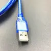Cable de extensión USB de cobre transparente azul, macho a hembra, línea de datos con anillo magnético blindado 0.3 metros 1.5 metros 3 metros 5 metros 1