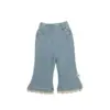 Jeans de otoño para niñas estilo coreano con ribete de encaje y perlas, pantalones largos ligeramente acampanados para bebés, elegantes pantalones elásticos para bebés y niños pequeños