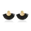 Pendientes de abanico exagerados estilo Ins europeo y americano, pendientes de borlas de aleación retro estilo bohemio para mujer, nuevos pendientes transfronterizos para mujer
