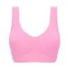 Ropa interior deportiva cruzada sin relleno para tallas grandes para mujer, Chaleco de una sola capa estilo chaleco, Sujetador de confort para dormir sin aro