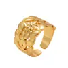 Joyería transfronteriza europea y americana: anillo de mujer con flor y hoja doradas, exagerado, moderno, accesorio de anillo de alta gama