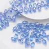 Acessórios Criativos para Joias DIY Contas de Vidro de Cristal Iridescente Galvanizado Contas Soltas 8*13mm Furo Horizontal Contas em Forma de Gota Atacado