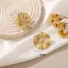 Pendientes de Joyería Transfronteriza Estilo Europeo y Americano Diseño Personalizado Forma de Flor Versátiles Lujo Ligero Sensación de Alta Gama Pendientes de Botón Joyería de Oreja de Nicho