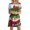 Interesante Muñeco de Nieve Navideño 2024 Comercio Exterior Transfronterizo Nueva Moda Lindo Estilo Navideño Holgado Casual Manga Corta