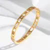 Pulsera de moda transfronteriza pulsera de joyería para mujer pulsera acero inoxidable con taladro hueco hebilla de acero titanio joyería simple coreana