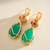 Pendientes de Borla Geométricos de Gota de Agua de Resina Transfronterizos Europeos y Americanos, Pendientes Personalizados de Estilo Vintage, Pendientes de Lujo Ligero y Alta Gama