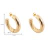 Brincos Redondos Torcidos de Aço Inoxidável Estilo Europeu e Americano C-Shaped Ear Studs Brincos de Argola Dourado Simples Aberto Brincos Geométricos Retrô