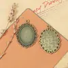 Acessórios DIY Adesivo Base 18*25mm Base Pedra do Tempo Bandeja Oval Pingente de Liga Ouro e Prata Retrô