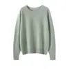 Suéter de Cachemir para Mujer 100% Cachemir Puro Nuevo Color Sólido Cuello Redondo Jersey Manga Larga Prenda Base Tejida Suéter Cálido