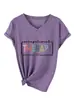 Terapia Ocupacional Sitio Independiente Lista de Deseos de Amazon Moda Versátil Camiseta de Manga Corta con Cuello en V para Mujer