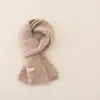 Cachecol de tricô liso, conjunto de luvas e cachecol de outono e inverno para crianças, meninos e meninas, luvas de pendurar no pescoço, cachecol grosso e quente
