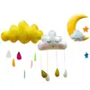 Decorações para Quarto Infantil Nuvem com Rosto Sorridente Decoração Suspensa Feltro Não Tecido Lua Jardim de Infância Vitrine de Shopping Center Decoração Suspensa Aérea