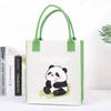 Guochao Post Panda Flor Feltro Bolsa Tote Bag Tote Bag Commuter Mulheres Bolsa Ombro Único Bolsa Presente Bolsa