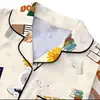 Cardigan Cruzado Europeu e Americano de Seda Leiteira Pijama Estampado de Cor Clara para Mulheres Conjunto de Roupa de Casa Casual Respirável com Shorts de Manga Curta
