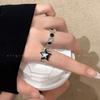 Anillo abierto de ópalo estrella de la suerte a color contrastante para mujer, ins versátil personalidad, anillo de dedo índice para pareja, anillo de temperamento de moda