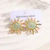 Brincos de Girassol Esmaltados Coloridos Estilo Boêmio Novo Estilo Transfronteiriço Brincos Espirais de Aço Inoxidável Acessórios de Orelha Retrô