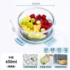 Pote de Vidro Espesso para Micro-ondas, Marmita, Caixa Bento, Tigela de Sopa, Recipiente de Alimentos Compartimentado Selado para Levar Refeições para o Trabalho