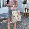 Mochila con Cordón de Dibujos Animados de Conejito Retro Original Bolsa de Lona de Gran Capacidad para Mujer Nueva 2025 Mochila de Viaje para Estudiante