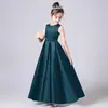Vestido Infantil Aliexpress Transfronteiriço 2026 Novo Cetim Vestido de Performance de Piano Infantil Vestido de Aniversário para Menininha