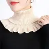 Bufanda de Moda de Invierno para Mujer, Calentador de Cuello de Punto tipo Jersey, Cuello de Punto, Cuello Falso Decorativo Fácil de Combinar, Cubierta de Hombro y Cuello de Punto de Color Sólido