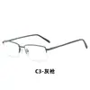 Armazón de gafas de metal ultraligero estilo business casual, armazón clásico de media montura, tendencia de moda, armazón estrecho, se puede equipar con armazón para lentes de graduación