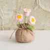 Planta de Lírio-do-Vale de Crochê Feita à Mão Transfronteiriça Flor Artificial Decoração de Planta em Vaso Saco da Sorte Presente de Feriado Planta em Vaso