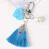 Pingente de chaveiro de borla cor pérola criativa cor de doce valorize você decoração de bolsa de amantes suporte processamento personalização