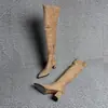 Botas de color caqui, punta fina, tacón alto, elásticas, adelgazantes, que hacen que tus piernas se vean más largas, botas hasta la rodilla, botas adelgazantes, botas hasta la rodilla