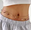 Temperamento Moda Borla de Perlas de Imitación Cadena Doble para la Cintura Cadena Cruzada Simple Cadena para el Cuerpo Joyería Transfronteriza para Mujer Europea y Americana