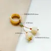 Anillo de Correr Bodhi Accesorios para Pulseras Raíz de Bodhi Jade Blanco Natural Flor de Loto Fruta de Marfil Colgante Borla