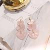 Moda de Corea del Sur dulce geométrico serie de tres piezas tamaño Amor Dama aretes de concha aretes largos E5853