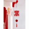 Decoración de Boda Colgantes de Puerta con Caracteres de Doble Felicidad, Farolillos y Adornos Colgantes de Alta Gama para la Habitación de Bodas, la Sala de Estar y el Dormitorio