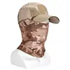 Balaclava Camuflado Tático de Seda Gelada para Uso Externo no Verão, Protetor de Pescoço para Ciclismo, Máscara Facial Respirável para Proteção Solar na Pesca, Boné de Baseball