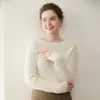 Suéter de punto fino suave con canalé, de cachemira para mujer, estilo nuevo Otoño/Invierno 2026, sin hombros