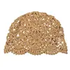 Nuevo sombrero tipo turbante de encaje hueco dulce estilo japonés para mujer, sombrero tejido a mano transpirable de ganchillo de paja de papel vintage