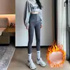 Pantalones de yoga para mujer de primavera y otoño con botones, control de abdomen, cintura alta, ajustados, moldeadores de cintura, deportivos, forrados de polar, pantalones de tiburón engrosados