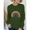 Moletom de Gola Redonda Transfronteiriço para Mulheres com Estampa Arco-Íris, Popular na Amazon e Wish, Item Atacado no Temu