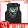Camisa sem mangas masculina com estampa de Anime Yu-Gi-Oh!, Colete casual de verão, Camiseta fitness feminina lavada retrô