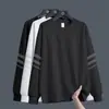 Moletom Masculino com Gola Redonda Estampado, Novo para Primavera/Outono, Caimento Solto, Pulôver Grosso de Manga Longa, Camisa Base Versátil e Fashion para Homens Modernos