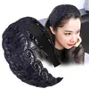 Faixa de cabelo de aba larga de renda respirável cobertura de cabelo branca grampo de cabelo de verão acessório de cabelo para usar por fora faixa de pressão de cabelo clipe antiderrapante dentado